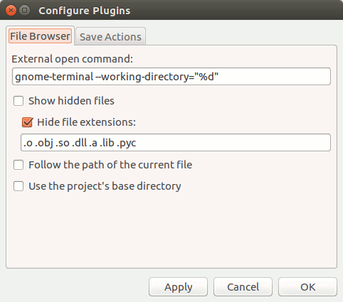 In Geany, if you go to Edit and then select Plugin Preferences, you should see a field titled External Open Command.