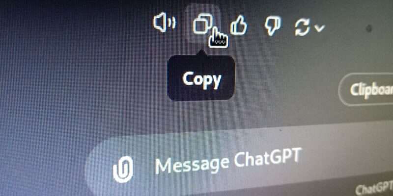 ChatGPT copy to clipboard