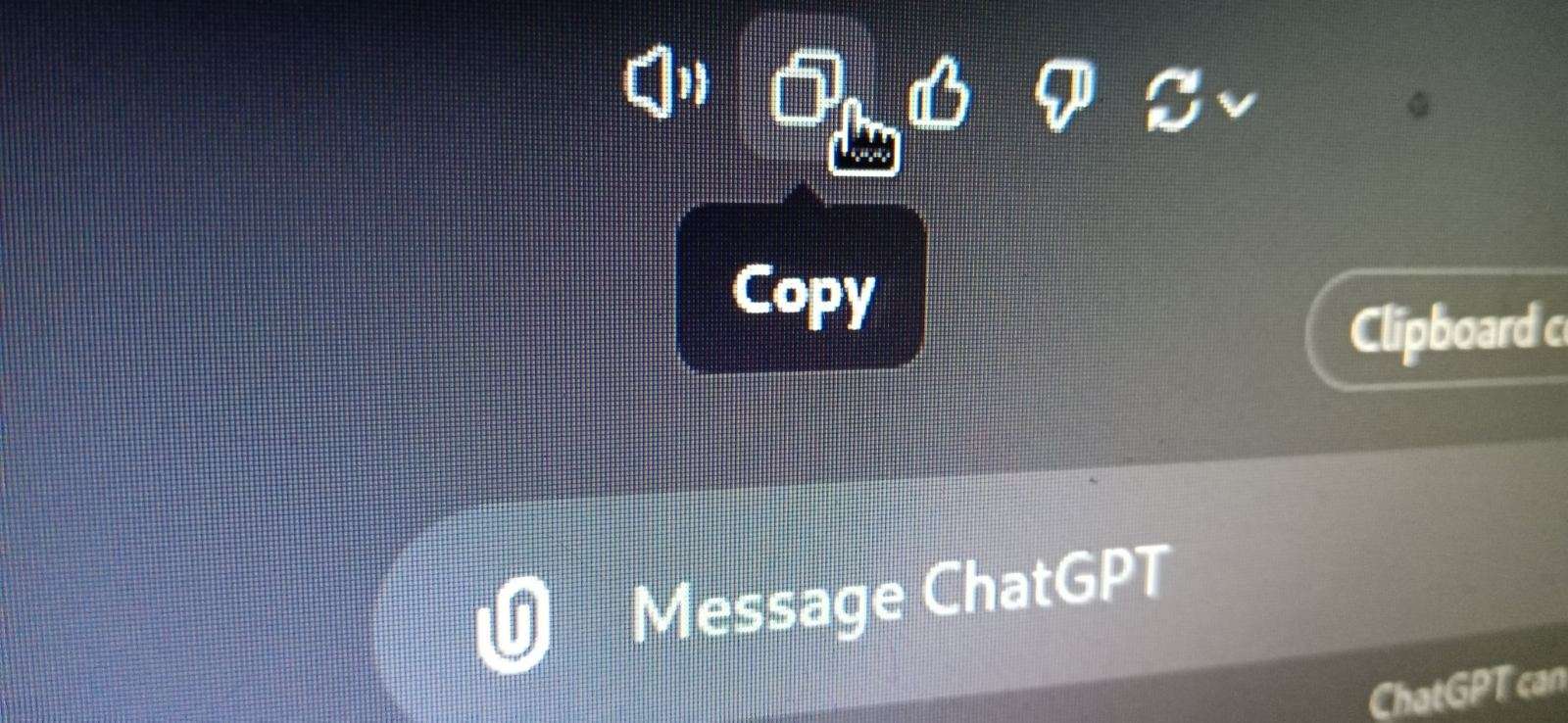 ChatGPT copy to clipboard